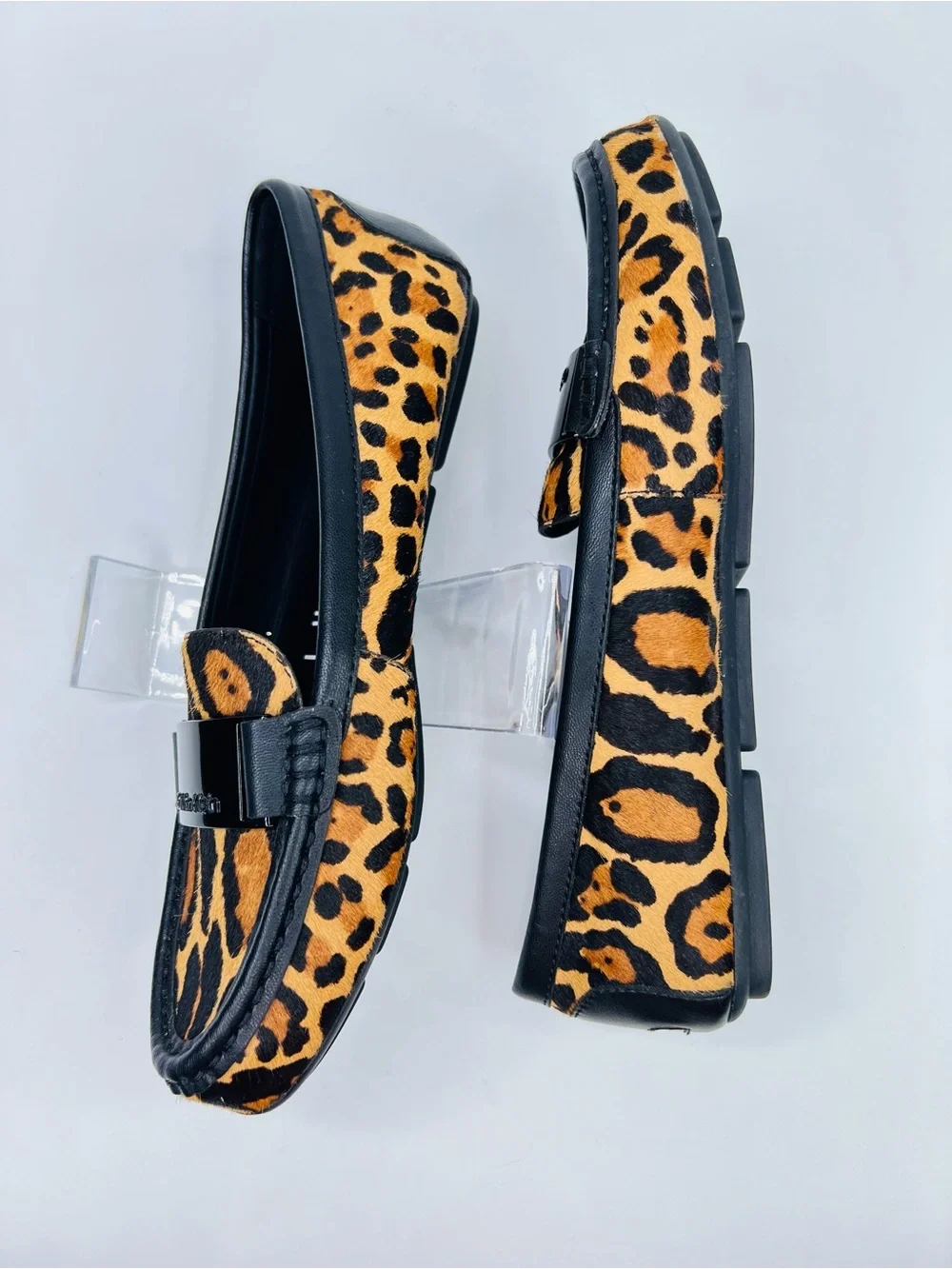 Calvin Klein Lisette Leopard Print Calf Hair Slip On Loafer Womens Size 8